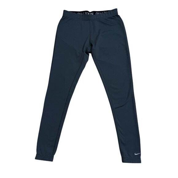 Nike Pants - NIKE PRO LEGGINGS FLEECE LINED GRAY SIZE S FIT DRY ELASTIC WAIST WARM ATHLETIC
